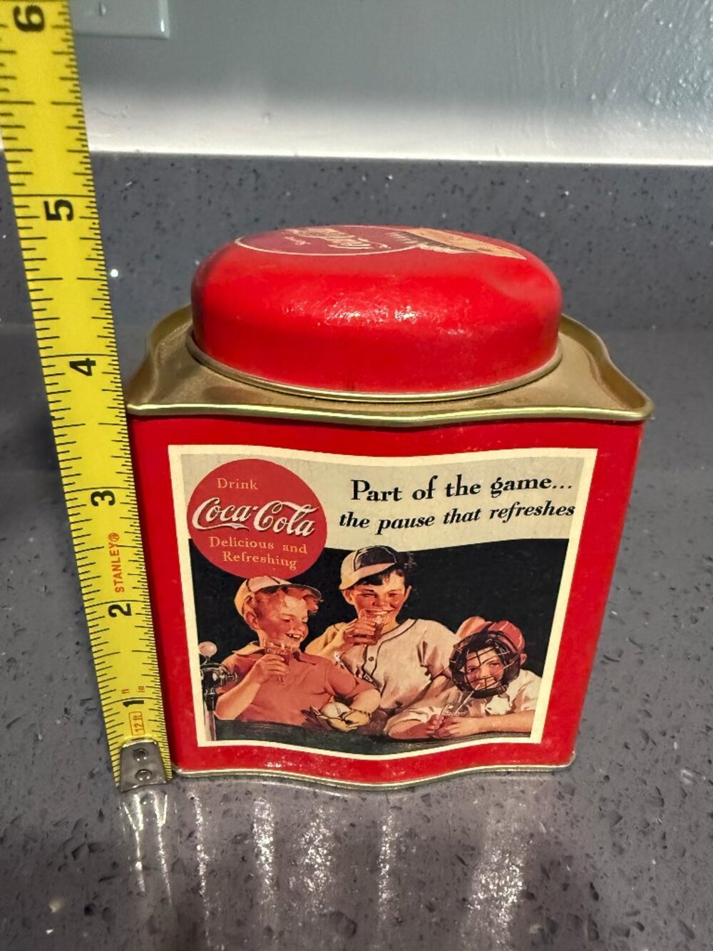 Coca Cola 1992 Wavy Sided Bristol Ware Tin Vintage Advertising